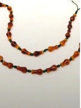 Jade Bead Necklace 25.5g| Vintage Calabash Vase Shape | 51.5cm Length 20"